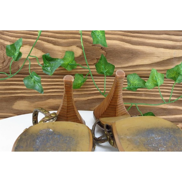 LINEA Paola Sz 8.5 M Gold Gladiator Leather Women Sandals - Picture 9 of 10